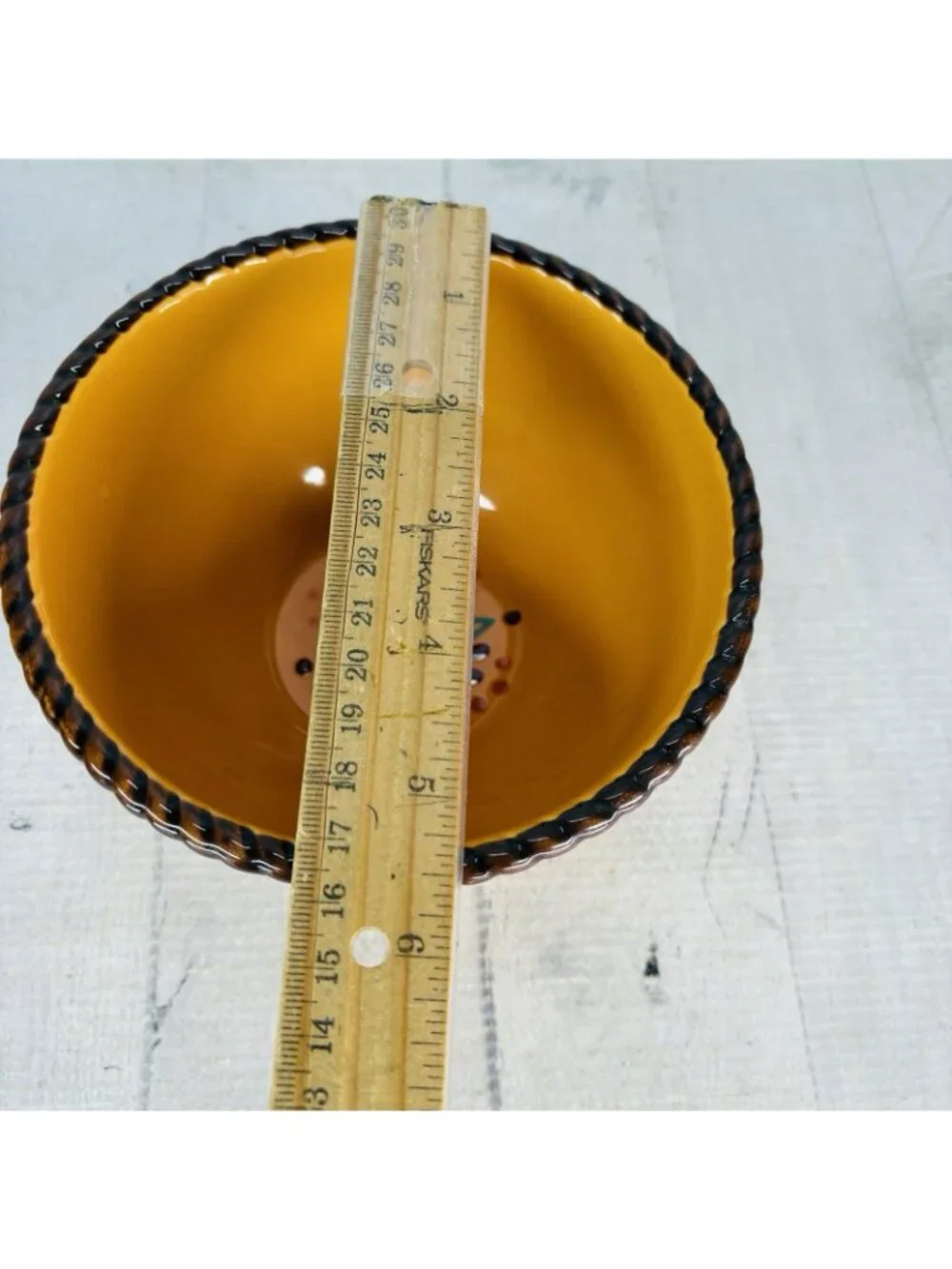 Celebrating Home TUSCAN Orange Yellow Stoneware Footed Soup Cereal Bowls Set 2